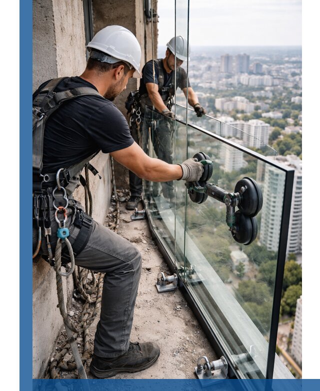 Монтаж стеклянных ограждений под ключ с гарантией в Кузнецке