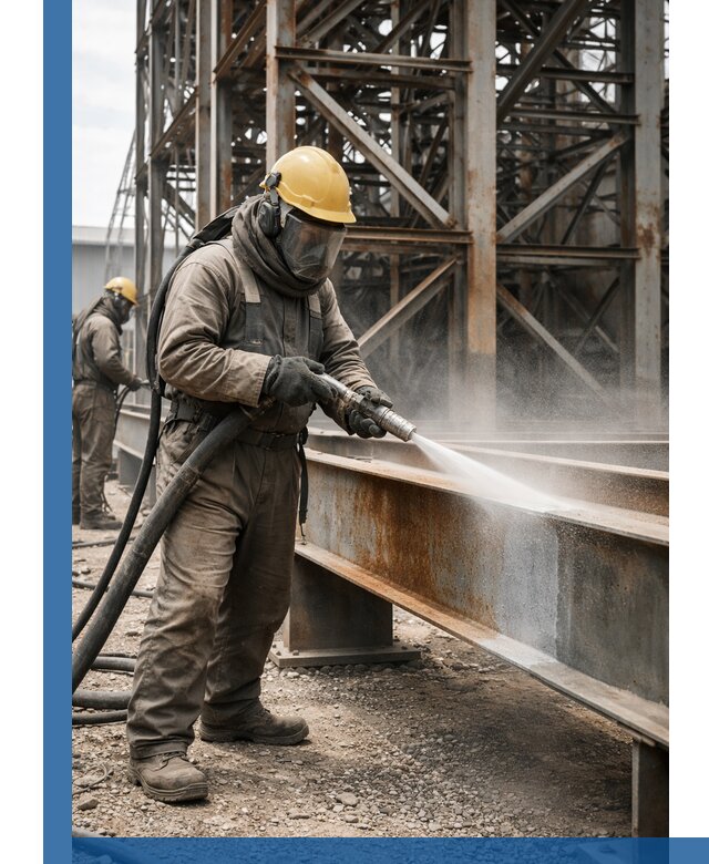 Пескоструйная очистка металлоконструкций в Кузнецке промышленная