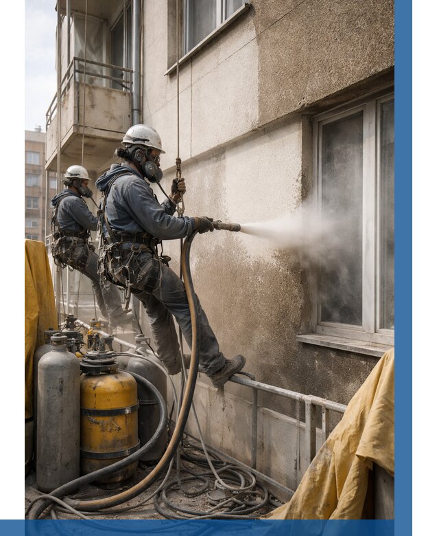 Пескоструйная очистка фасада в Кузнецке от 678 р. | ВЫСОТНИК-Кнц