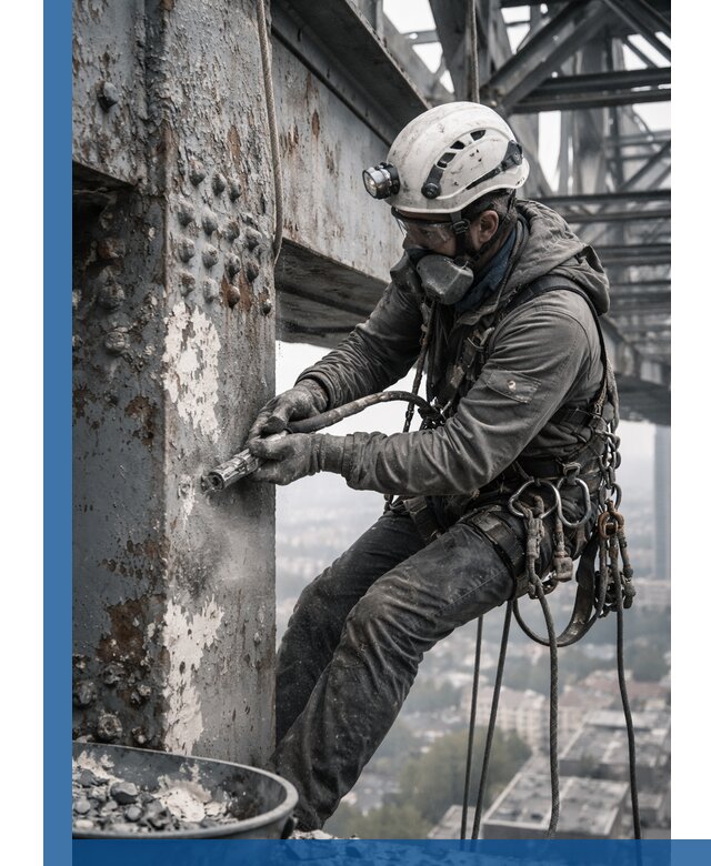 Удаление старой краски с металлических конструкций в Кузнецке