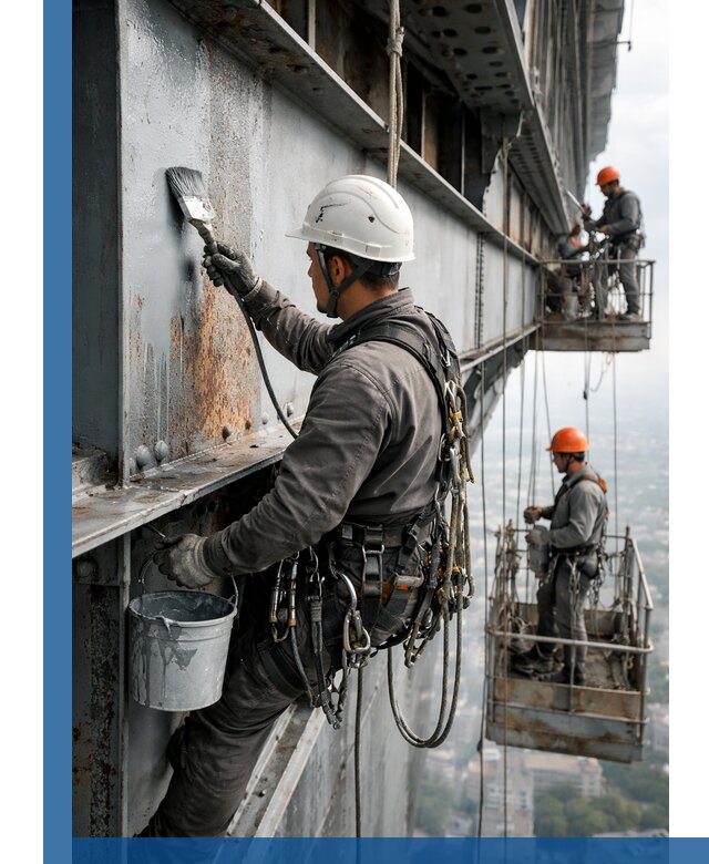 Покраска металлоконструкций на высоте в Кузнецке профессионально