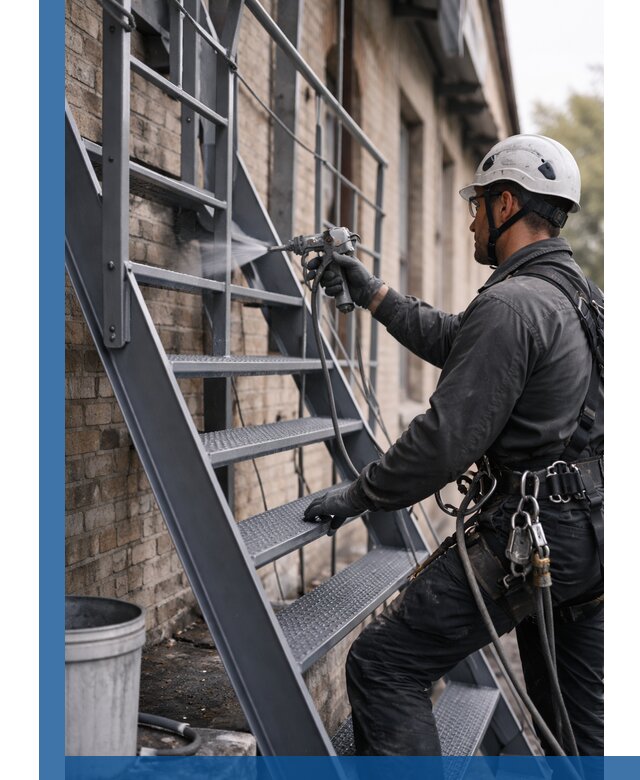 Покраска и антикоррозионная защита пожарных лестниц в Кузнецке