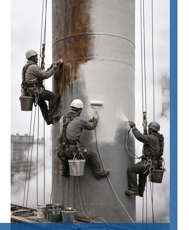 Покраска дымовых труб в Кузнецке от 8860 р. | ВЫСОТНИК-Кнц