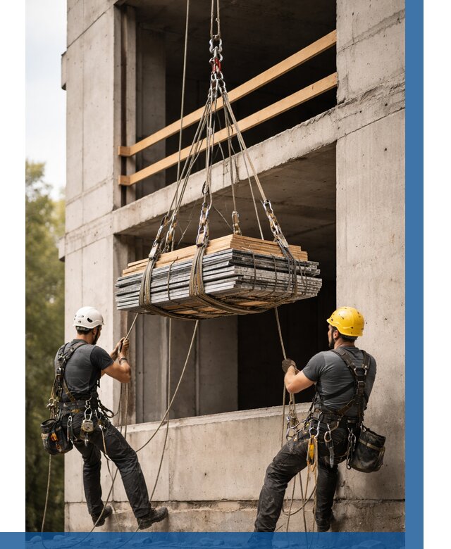 Подъем материала на этаж веревками в Кузнецке от 1564 р. | ВЫСОТНИК-Кнц