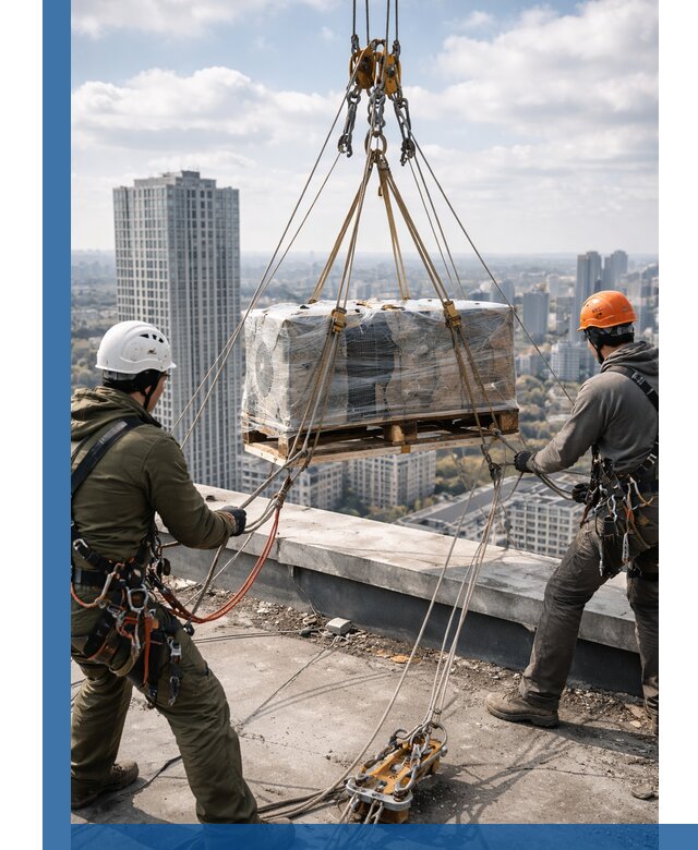 Подъем и монтаж крупногабаритных грузов на крышу в Кузнецке
