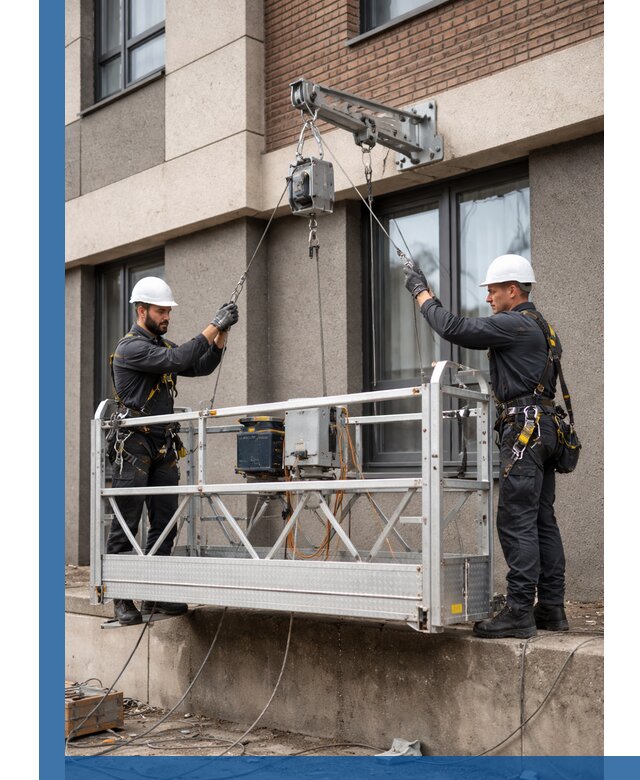 Монтаж и подъем фасадной люльки в Кузнецке с гарантией безопасности