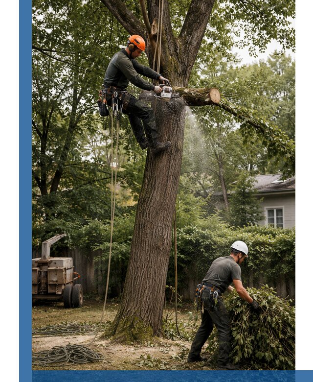 Кронирование деревьев в Кузнецке, безопасная высотная обрезка