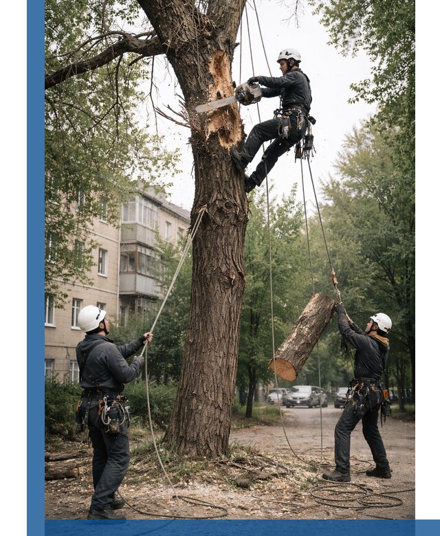 Срочное удаление аварийных деревьев в Кузнецке с гарантией безопасности