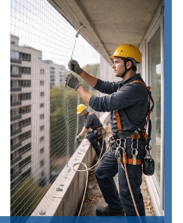 Монтаж сетки от птиц в Кузнецке от 4691 р. | ВЫСОТНИК-Кнц